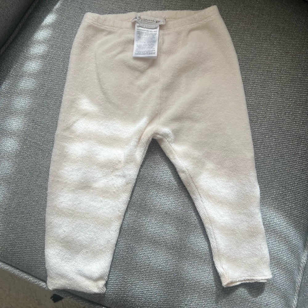 Bonpoint Cream Terry Cloth Jogger Bottoms for Baby - size: 6M